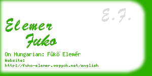 elemer fuko business card